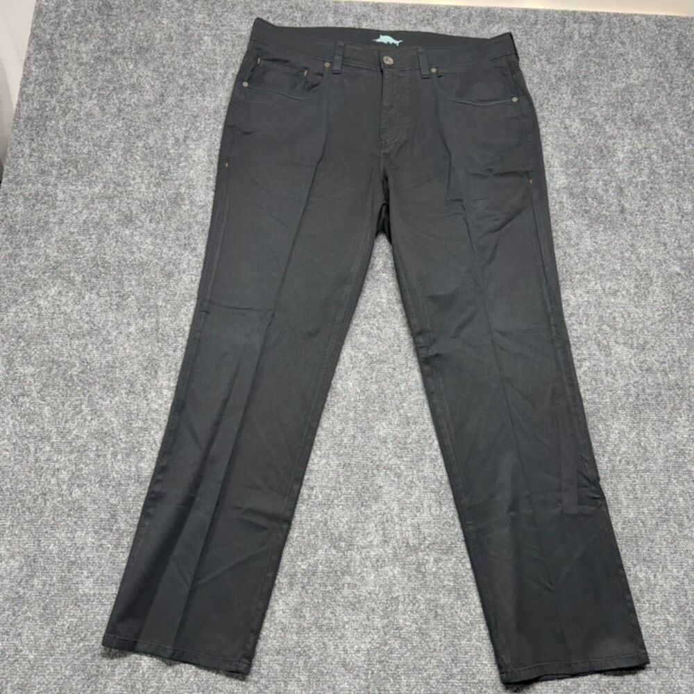 Tommy Bahama Men's 35x30 Black Pants Pima Cotton Modal Stretch 5 Pocket